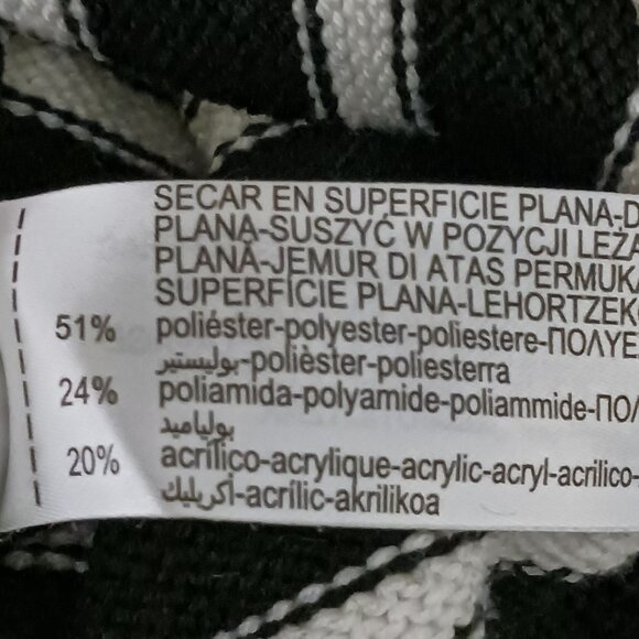 Zara Anchor Button Detail‎ Knit Sweater Black & White Stripe Size S - Picture 10 of 12